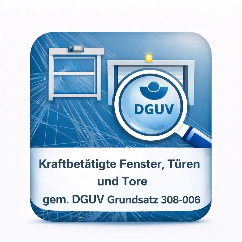 Kraftbetätigte Fenster, Türen und Tore – Prüfung gem. DGUV Grundsatz 308-006